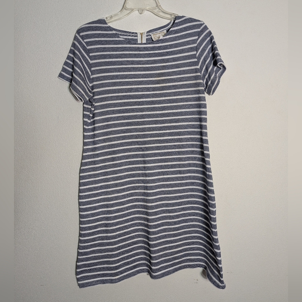 Sail to Sable Women's Dress Nautical Blue White Striped A Line Classic Cruise XL